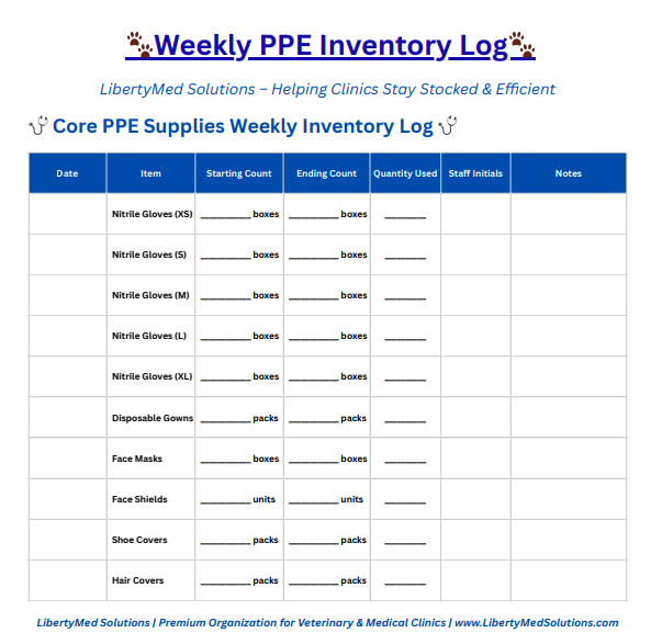 PPE Weekly Inventory Log
