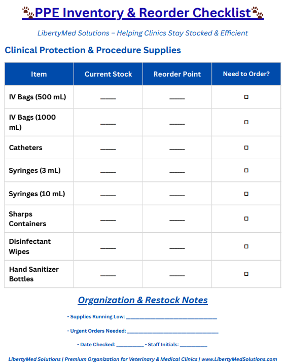 PPE Inventory & Reorder Checklist 